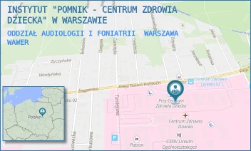 ODDZIAŁ AUDIOLOGII I FONIATRII - INSTYTUT "POMNIK - CENTRUM ZDROWIA DZIECKA" - ALEJA DZIECI POLSKICH 20,  WARSZAWA WAWER